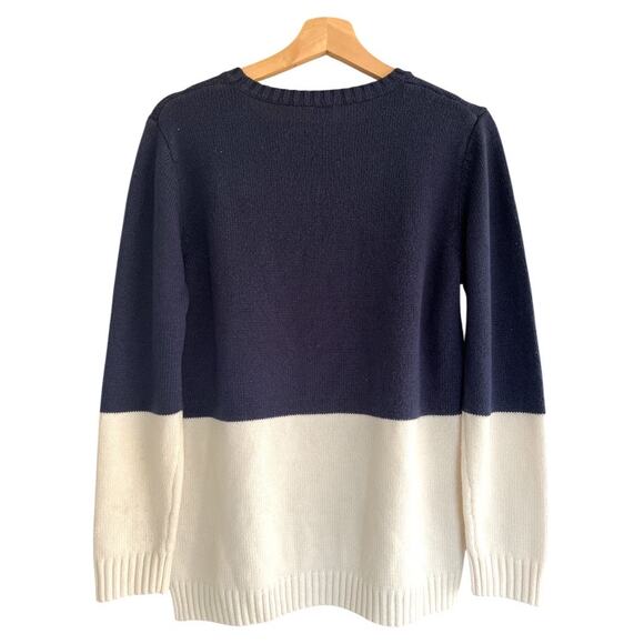 Holiday Time MEDIUM Ugly Christmas Sweater Blue White Knit Sequin Snowman - Picture 2 of 7